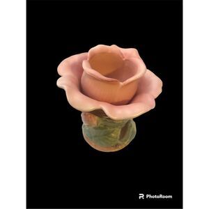 Vintage Capodimonte Blushing Rose Candle Holder Fritz $ Floyd stickerJapan